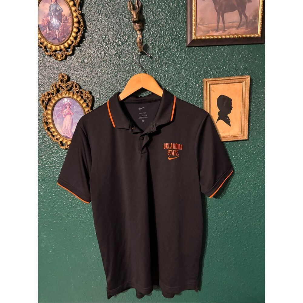 Men’s Nike Black Oklahoma State OSU Polo Size Large